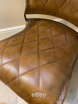 Brown Leather Armchair Vintage Retro Modern Designer Feature Accent Occasional