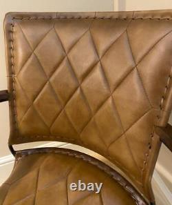 Brown Leather Armchair Vintage Retro Modern Designer Feature Accent Occasional