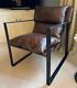 Brown Leather Relaxing Armchair Vintage Retro Modern Feature Accent Occasional