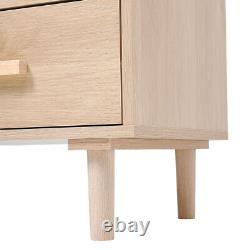 Buffet Storage Cabinet with Rattan Decorating Living Room Wood Kitchen Sideboard