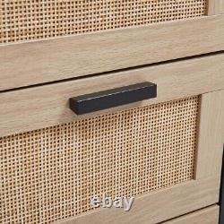 Buffet Storage Cabinet with Rattan Decorating Living Room Wood Kitchen Sideboard