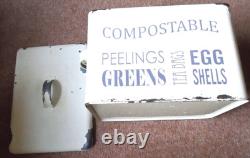 Burgon & Ball Large Compost Bin with Lid cream metal rusted vintage condition