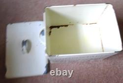 Burgon & Ball Large Compost Bin with Lid cream metal rusted vintage condition