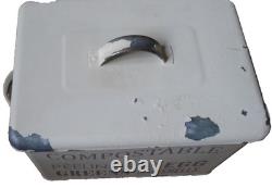 Burgon & Ball Large Compost Bin with Lid cream metal rusted vintage condition