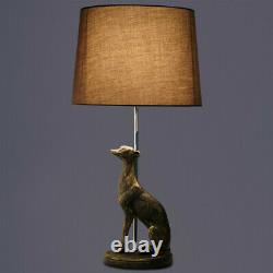 CGC Table Lamp Greyhound Whippet Dog Shade Lounge Bedroom Bronze Grey