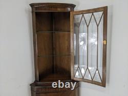 CORNER CABINET Mahogany 2 Door Glass Display Solid Wood Cupboard FREE DELIVERY
