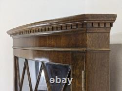 CORNER CABINET Mahogany 2 Door Glass Display Solid Wood Cupboard FREE DELIVERY