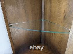 CORNER CABINET Mahogany 2 Door Glass Display Solid Wood Cupboard FREE DELIVERY