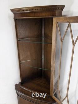 CORNER CABINET Mahogany 2 Door Glass Display Solid Wood Cupboard FREE DELIVERY