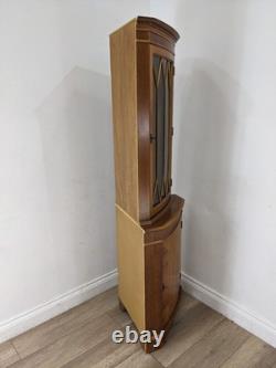 CORNER CABINET Yew Wood Glass Door Display Cupboard Glass Shelves FREE DELIVERY