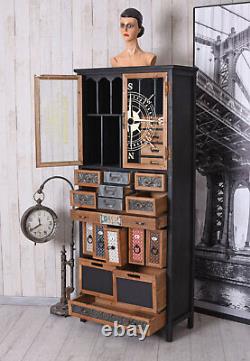 Cabinet with Drawers Industrial Loft Tall Cupboard Kommodenschrank Display Case