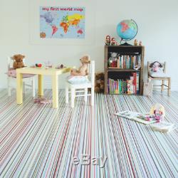 Candy Stripe Cushioned Vinyl Flooring Kitchen Bathroom Sheet Lino Striped Roll