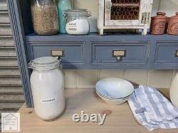 Charcoal Grey Solid Pine Vintage Style Country Farmhouse Kitchen Dresser