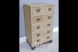 Chest of 9 Drawers Shabby Chic Distressed Pine Chest storage cabinet bedside
