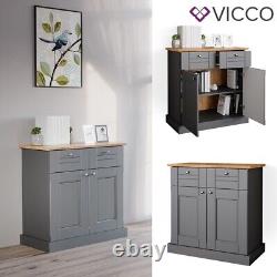 Chest of drawers multi-purpose cupboard drawers cabinet Bergamo grey oak Vicco