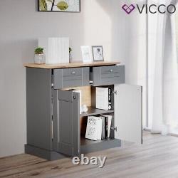Chest of drawers multi-purpose cupboard drawers cabinet Bergamo grey oak Vicco