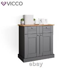 Chest of drawers multi-purpose cupboard drawers cabinet Bergamo grey oak Vicco