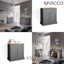 Chest of drawers multi-purpose cupboard drawers cabinet Bergamo grey oak Vicco