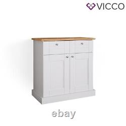 Chest of drawers multi-purpose cupboard drawers cabinet Bergamo white oak Vicco