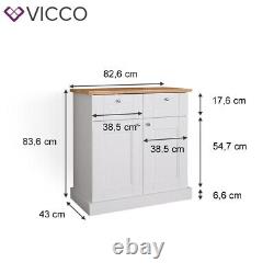 Chest of drawers multi-purpose cupboard drawers cabinet Bergamo white oak Vicco