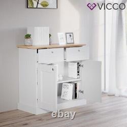 Chest of drawers multi-purpose cupboard drawers cabinet Bergamo white oak Vicco