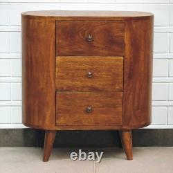 Chestnut cabinet 3 drawers Solid Wood Vintage Retro handmade brown Scandi legs