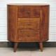 Chestnut Cabinet 3 Drawers Solid Wood Vintage Retro Handmade Brown Scandi Legs