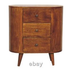 Chestnut cabinet 3 drawers Solid Wood Vintage Retro handmade brown Scandi legs