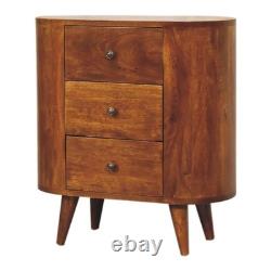 Chestnut cabinet 3 drawers Solid Wood Vintage Retro handmade brown Scandi legs