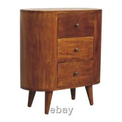 Chestnut cabinet 3 drawers Solid Wood Vintage Retro handmade brown Scandi legs