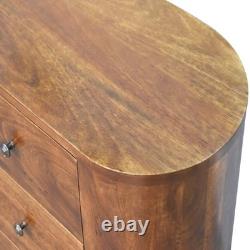 Chestnut cabinet 3 drawers Solid Wood Vintage Retro handmade brown Scandi legs