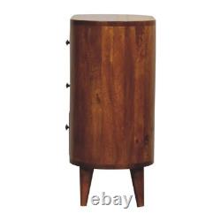 Chestnut cabinet 3 drawers Solid Wood Vintage Retro handmade brown Scandi legs