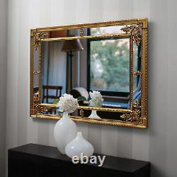 Cimiero Antique GOLD Decorative Rectangle Vintage Large Wall Mirror 120cm x 88cm