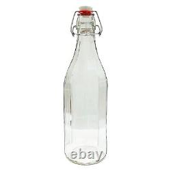 Clear Traditional Vintage Style 1000ml (1 litre) Flip Top Airtight Water Bottle