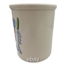 Cloverleaf Utensil Design Utensil Pot Caddie Jar 5.5 x 4.5 Retro Vtg T G Green