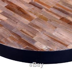 Coffee Table Round Reclaimed Teak with 3 Metal Legs Hand-made Home Furniture