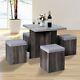 Compact Dining Table And Chairs Space Saving Kitchen Grey Set 4 Small Stools
