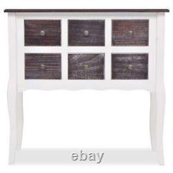 Console Table Cabinet 6 Drawers Hallway Office Bedroom Living Room Curved White