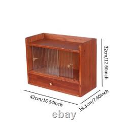 Countertop Cabinet Vintage Tabletop Organizer for Kitchen Living Room Cups