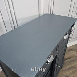 Country Style Painted Grey Wine Rack Cabinet / Sideboard Drawers & Cupboard