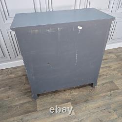 Country Style Painted Grey Wine Rack Cabinet / Sideboard Drawers & Cupboard