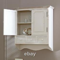 Country cream style vintage wall cabinet cupboard storage unit home furniture