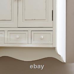 Country cream style vintage wall cabinet cupboard storage unit home furniture
