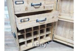 Creative Crate Style Wine Cabinet With Drawers Storage Space Mini Bar