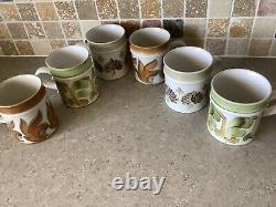 DENBY Heavy MUGS Vintage Retro SIX (6) OF THE BEST VGC
