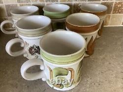 DENBY Heavy MUGS Vintage Retro SIX (6) OF THE BEST VGC