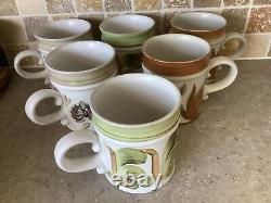 DENBY Heavy MUGS Vintage Retro SIX (6) OF THE BEST VGC