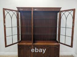 DISPLAY CABINET Bradley Furniture 6 Door Glass Shelves Yew Wood FREE DELIVERY