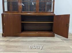 DISPLAY CABINET Bradley Furniture 6 Door Glass Shelves Yew Wood FREE DELIVERY