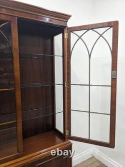 DISPLAY CABINET Bradley Furniture 6 Door Glass Shelves Yew Wood FREE DELIVERY